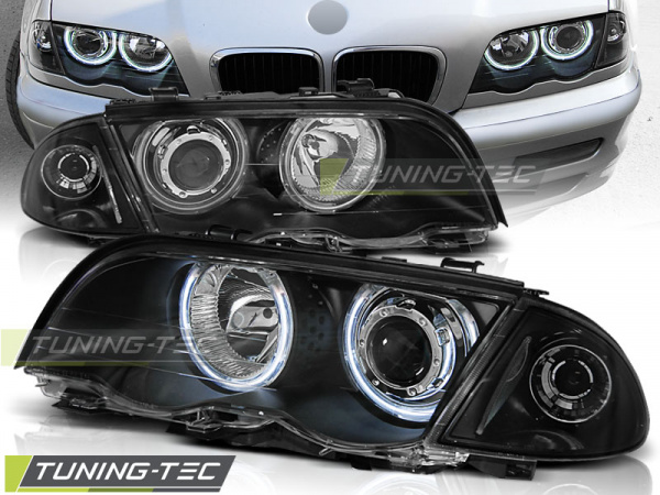 CCFL Angel Eyes Scheinwerfer für BMW 3er E46 98-01 schwarz Set